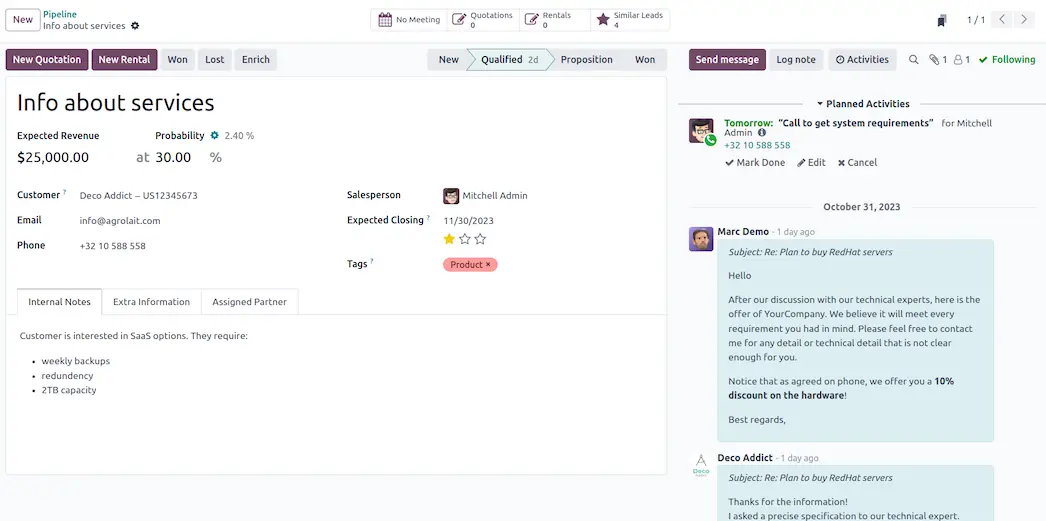 odoo crm odoo crm